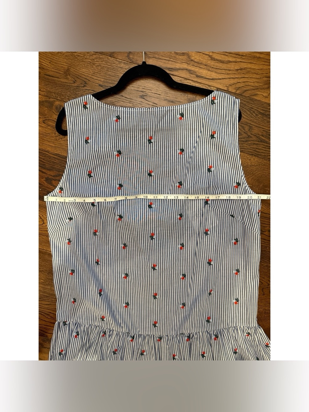 Caro Editions Sonya Dress - Blue White Stripe w. Flower - Picture 7 of 11